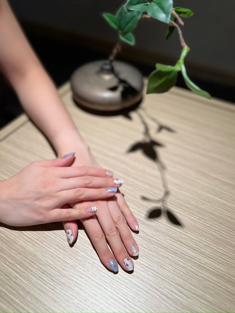 NEW! 瓷满楼 Fine Porcelain ND15 -独家设计凝胶甲贴 - 指甲油/指甲贴 - 纸 蓝色