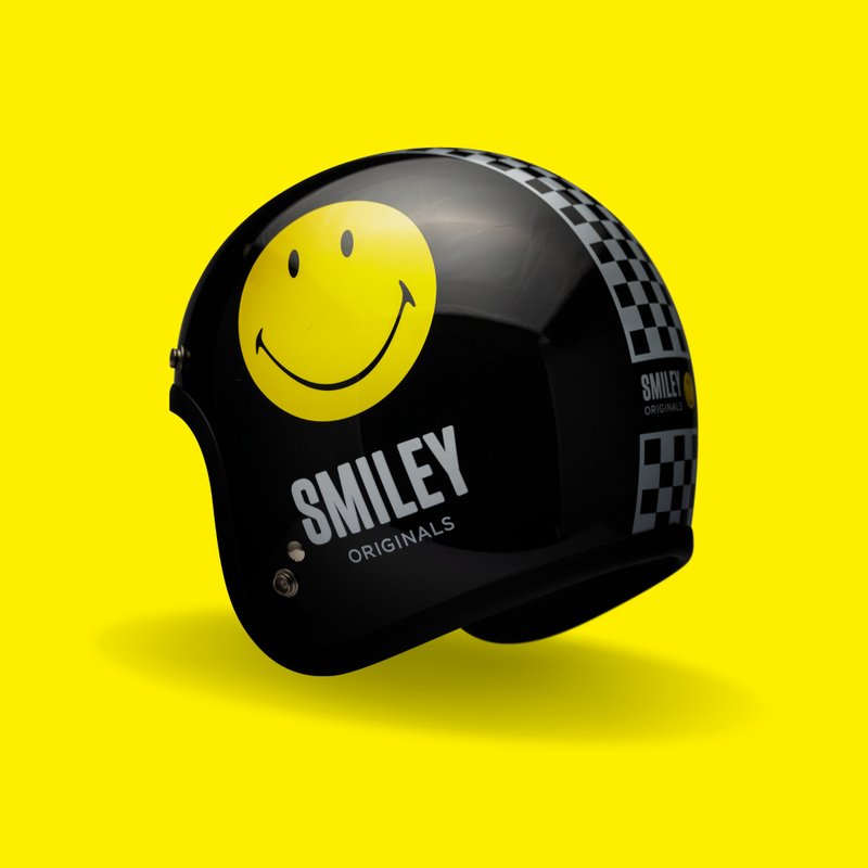 Gallop x SMILEY HELMET 黑色笑脸 联名款 3/4 半罩安全帽 - 安全帽 - 其他材质 