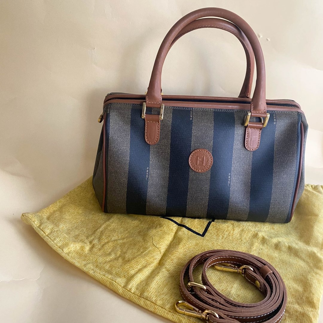 中古包Fendi│手提包│单肩包│斜背包│古着│古董包│Vintage - 手提包/手提袋 - 真皮 咖啡色