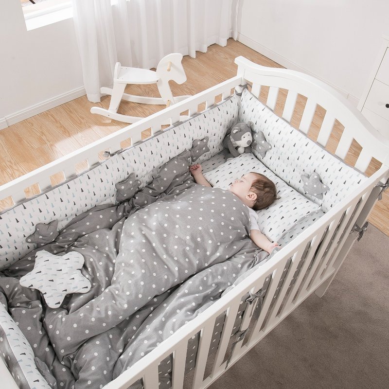 KIDDA 婴儿床四件套 被子/被套/床笠/被芯 滿月禮物 - 婴儿床上用品 - 棉．麻 灰色