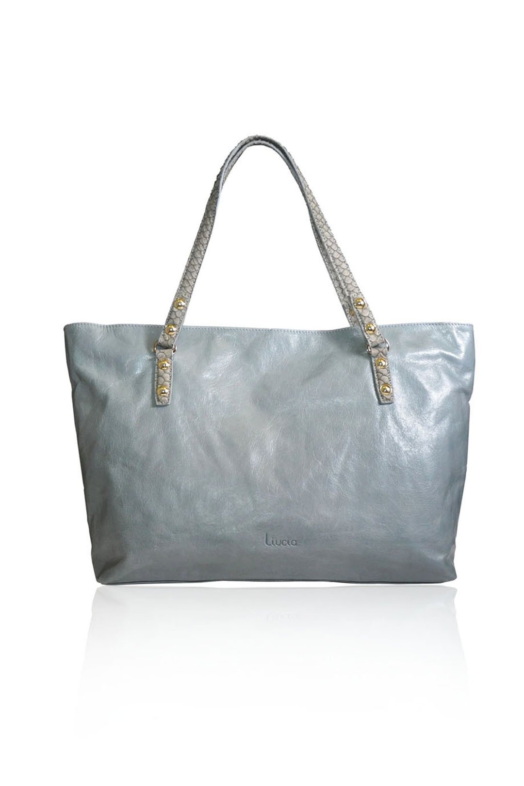 Annalise Italian Leather Tote Bag - 侧背包/斜挎包 - 真皮 蓝色