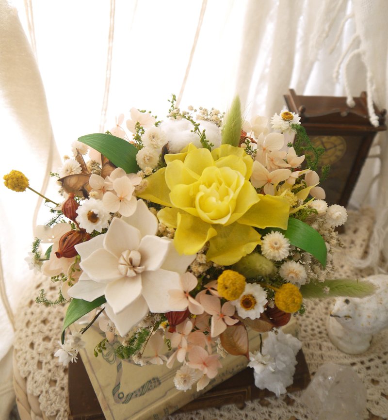 立春.阳光黄色系.不凋花.索拉花.干燥花送礼好物 - 干燥花/捧花 - 植物．花 黄色