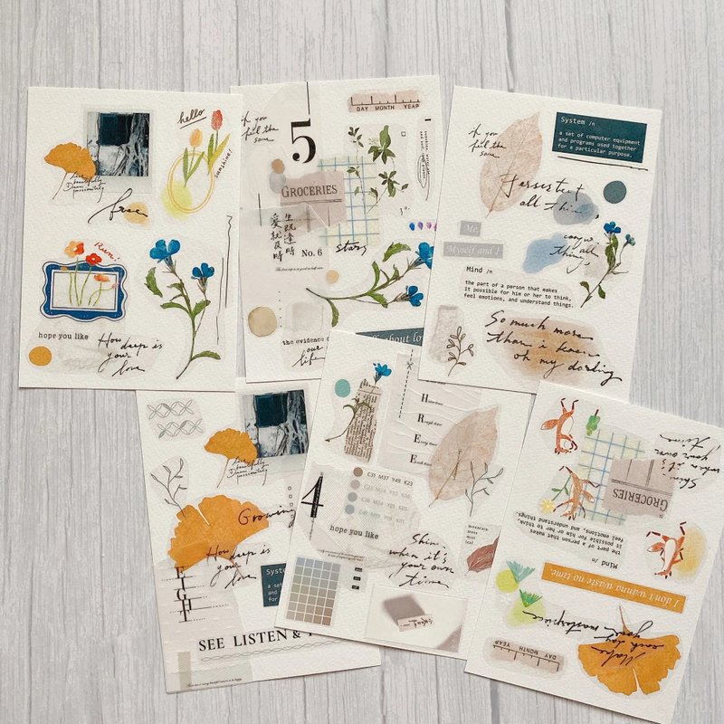 Collage 拼贴组合系列 Collage 05 雾面 PET 纸胶带 - 纸胶带 - 塑料 多色