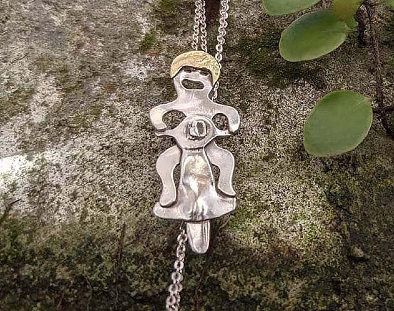 专属订单 -你的故事铆钉项链/别针 - 项链 - 其他金属 金色