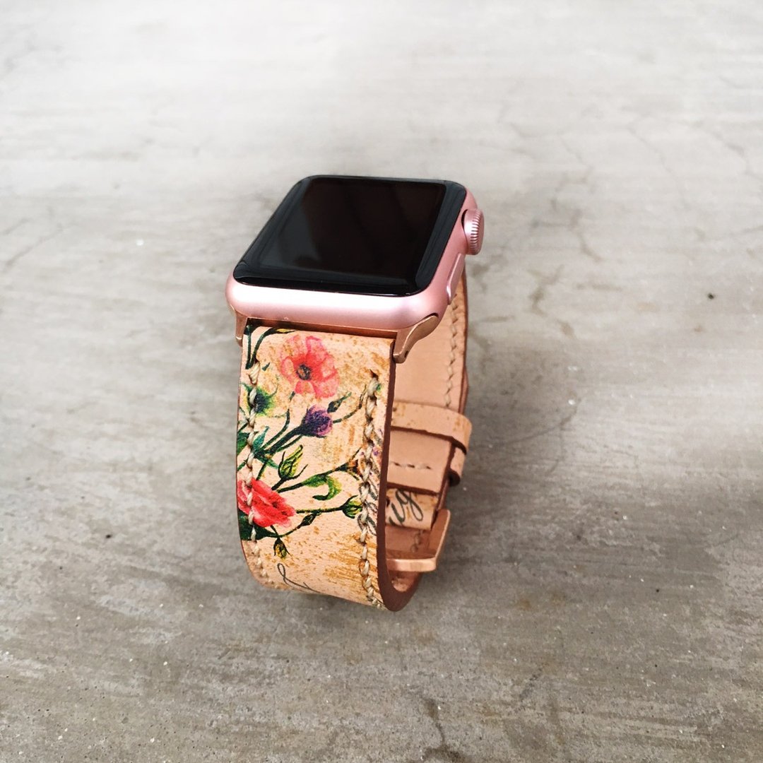 Apple Watch Band 38mm 42mm, HandStitched Handmade, Series 3 - 表带 - 真皮 咖啡色