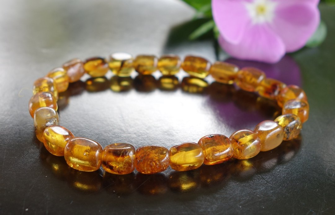 Baltic Amber 天然波罗的海 天然金珀 4克 手链 非二代琥珀 艺术 - 手链/手环 - 半宝石 黄色