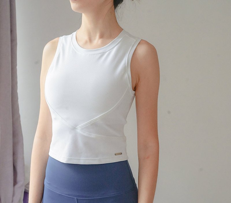 【FlexiFlow】Active Ribbed 收副乳美胸运动背心- 附胸垫 - 女装运动内衣 - 尼龙 