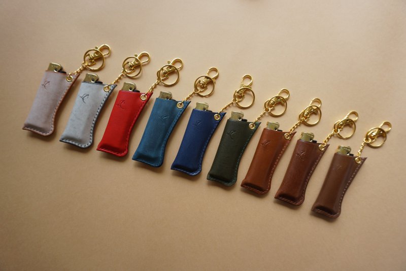 手工皮革－ 挂腰火机套 日式复古 Curvy Lighter Case Holder - 钥匙链/钥匙包 - 真皮 咖啡色