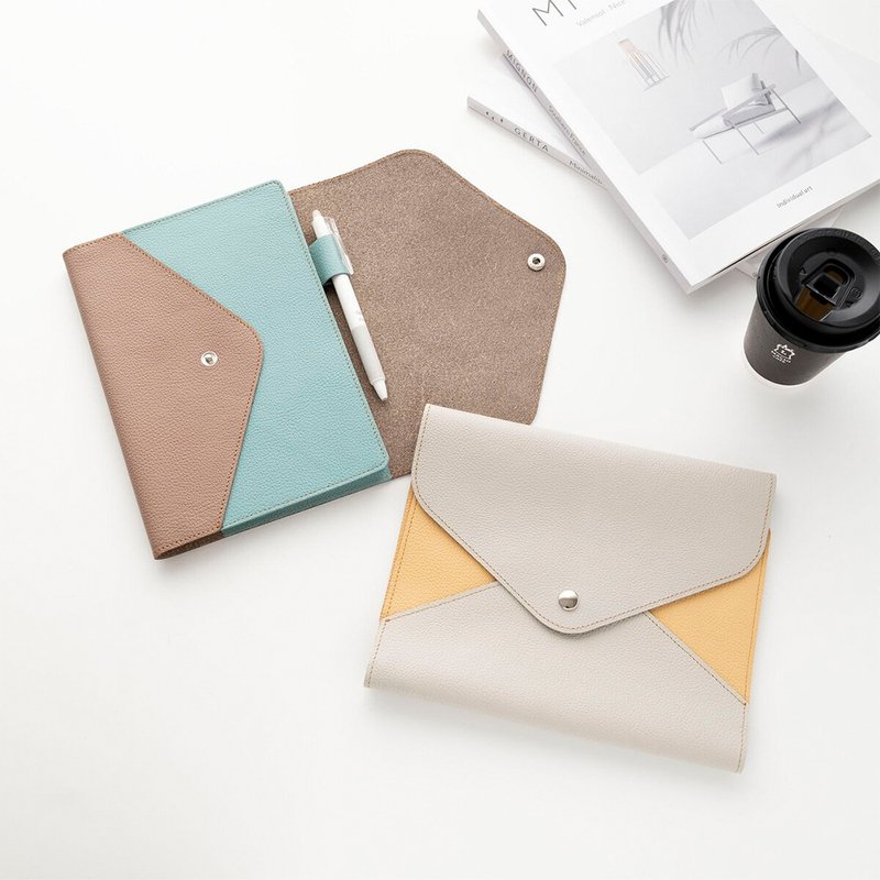 A5 Notebook Cover [Shrink Leather] Genuine Leather Notebook Cover Bicolor Mother's Day GS04K - 书衣/书套 - 真皮 咖啡色
