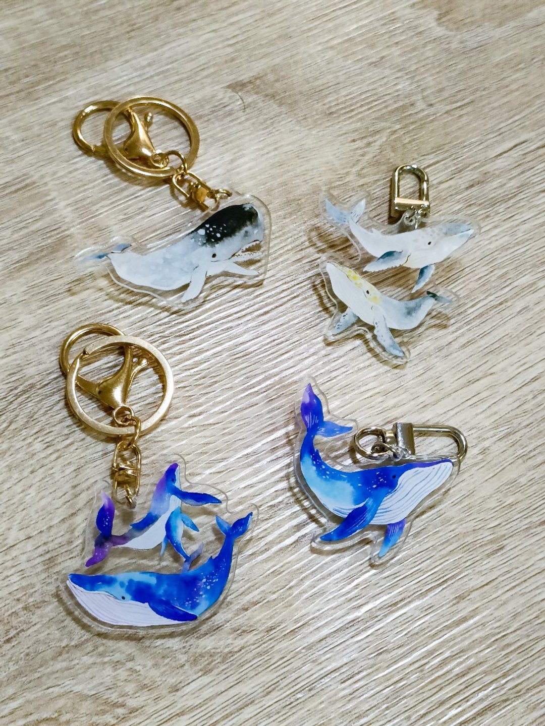 蓝鲸/灰鲸/大翅鲸双面压克力吊饰 - 吊饰 - 压克力 多色