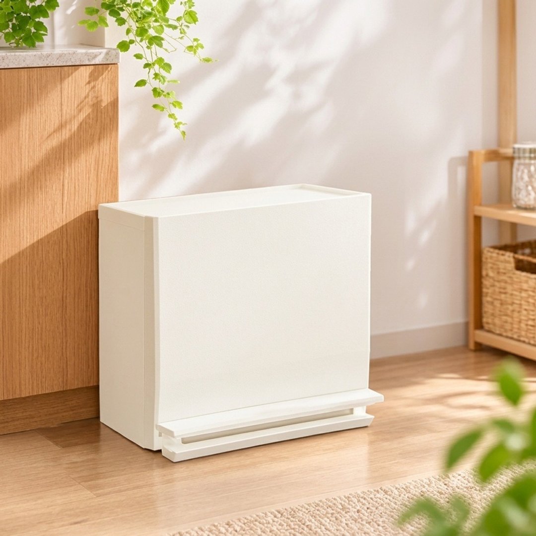 RISU SOLOW 系列 多功能抗菌单层收纳柜垃圾桶 22.5L - 垃圾桶 - 塑料 白色