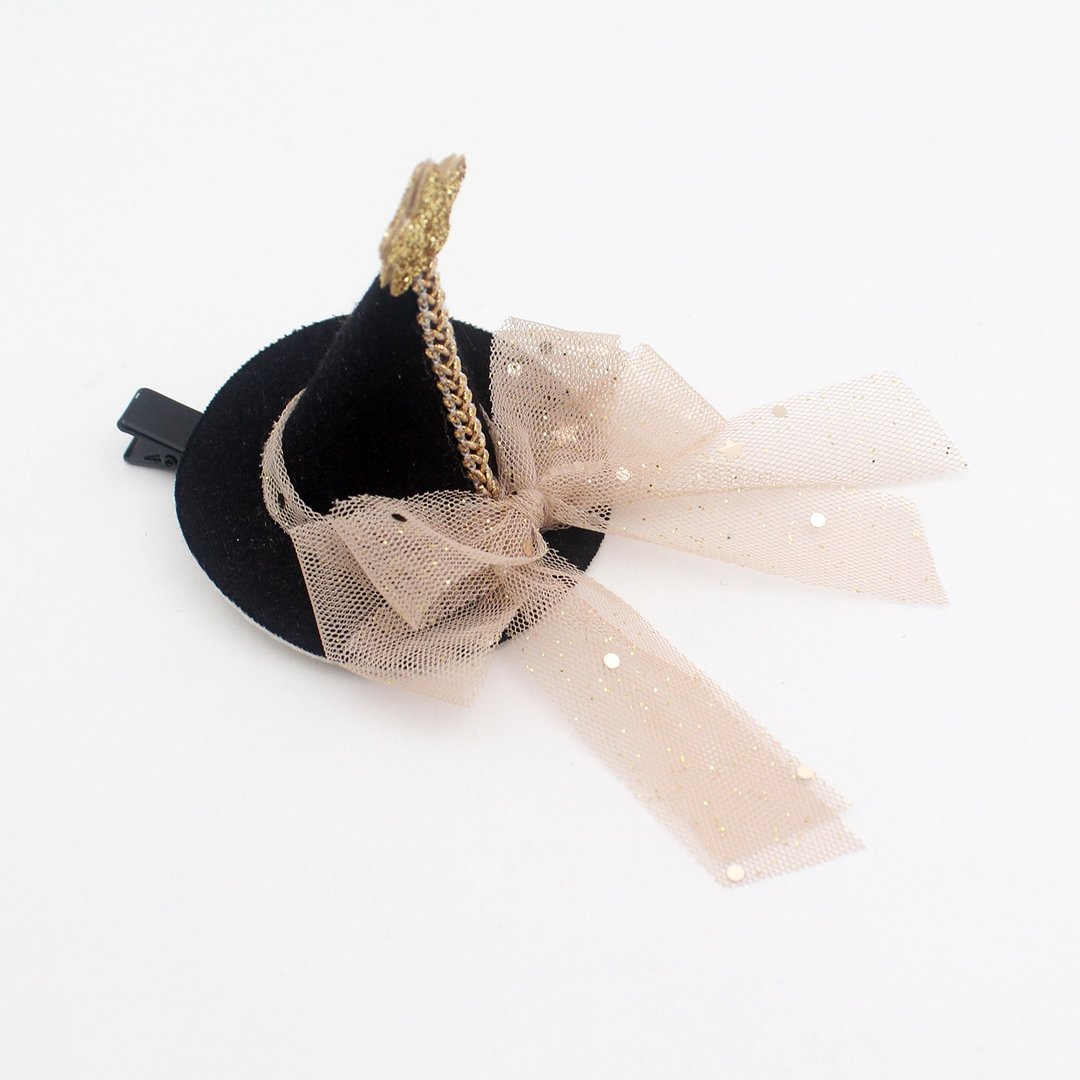 Baby black cone hat hairclip,happybirthday,party,party hat,cone hat - 婴儿饰品 - 聚酯纤维 黑色