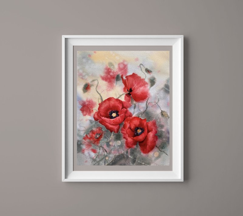 花卉画原创水彩艺术画 - 海报/装饰画/版画 - 纸 红色