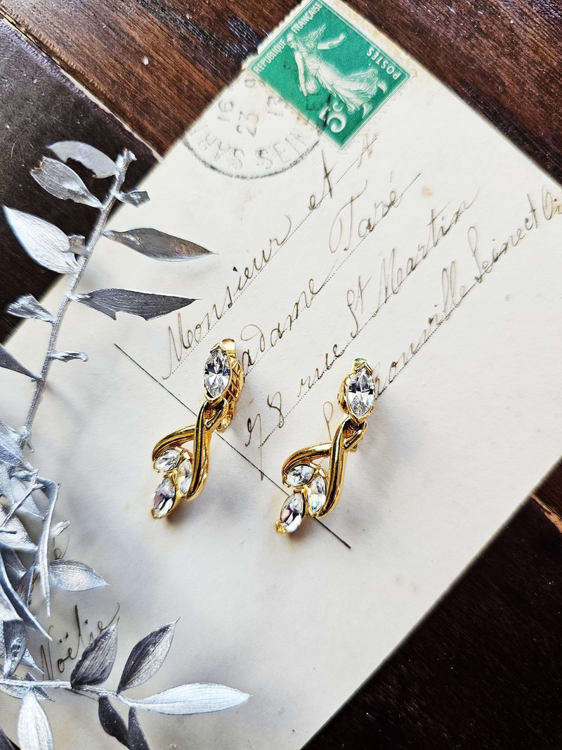 Trifari镀金垂坠耳环【美国古董老件时尚珠宝】 - 耳环/耳夹 - 其他金属 金色