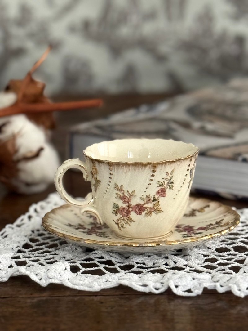 客订50003-绝美珍藏法国古董Sarreguemines 路易15系列杯碟组 - 茶具/茶杯 - 瓷 