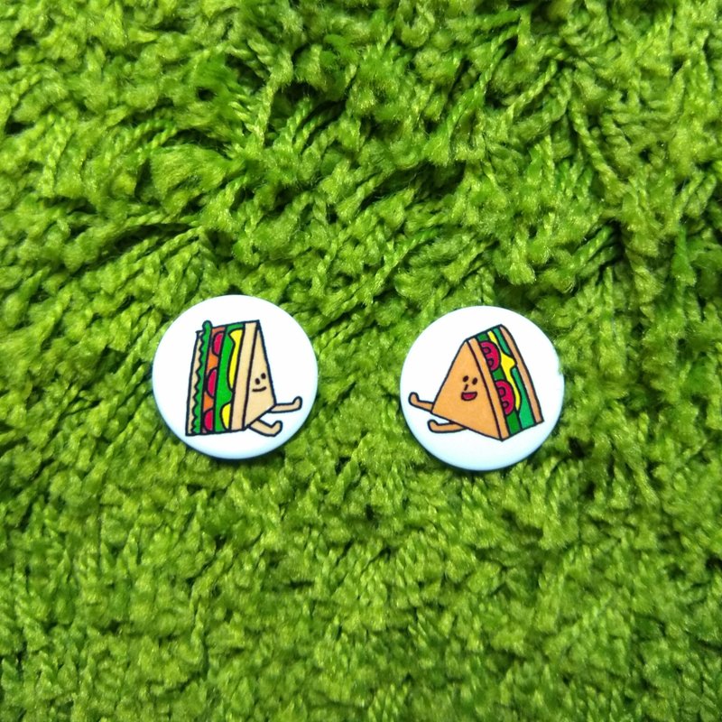 花大鼻小徽章-三明治(3.2cm) - 徽章/别针 - 塑料 橘色