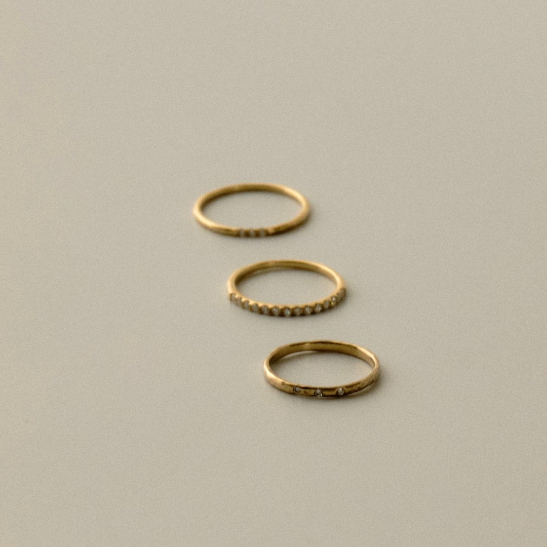 14K 纯K金 真钻戒指 - 戒指 - 贵金属 金色