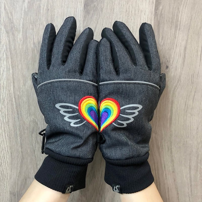 自由之心 刺绣防水手套 - 手套 - 聚酯纤维 多色