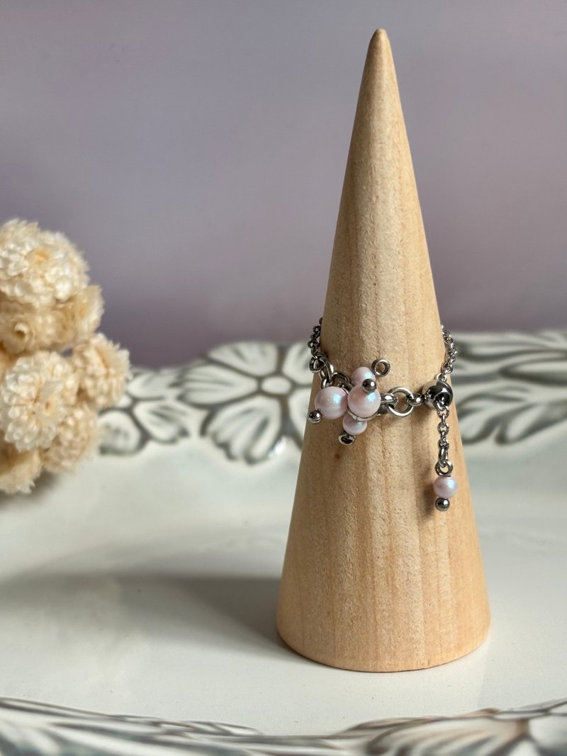 Blossom繁花戒指(梦幻粉彩)-可调节戒指 不锈钢戒指 - 戒指 - 不锈钢 粉红色