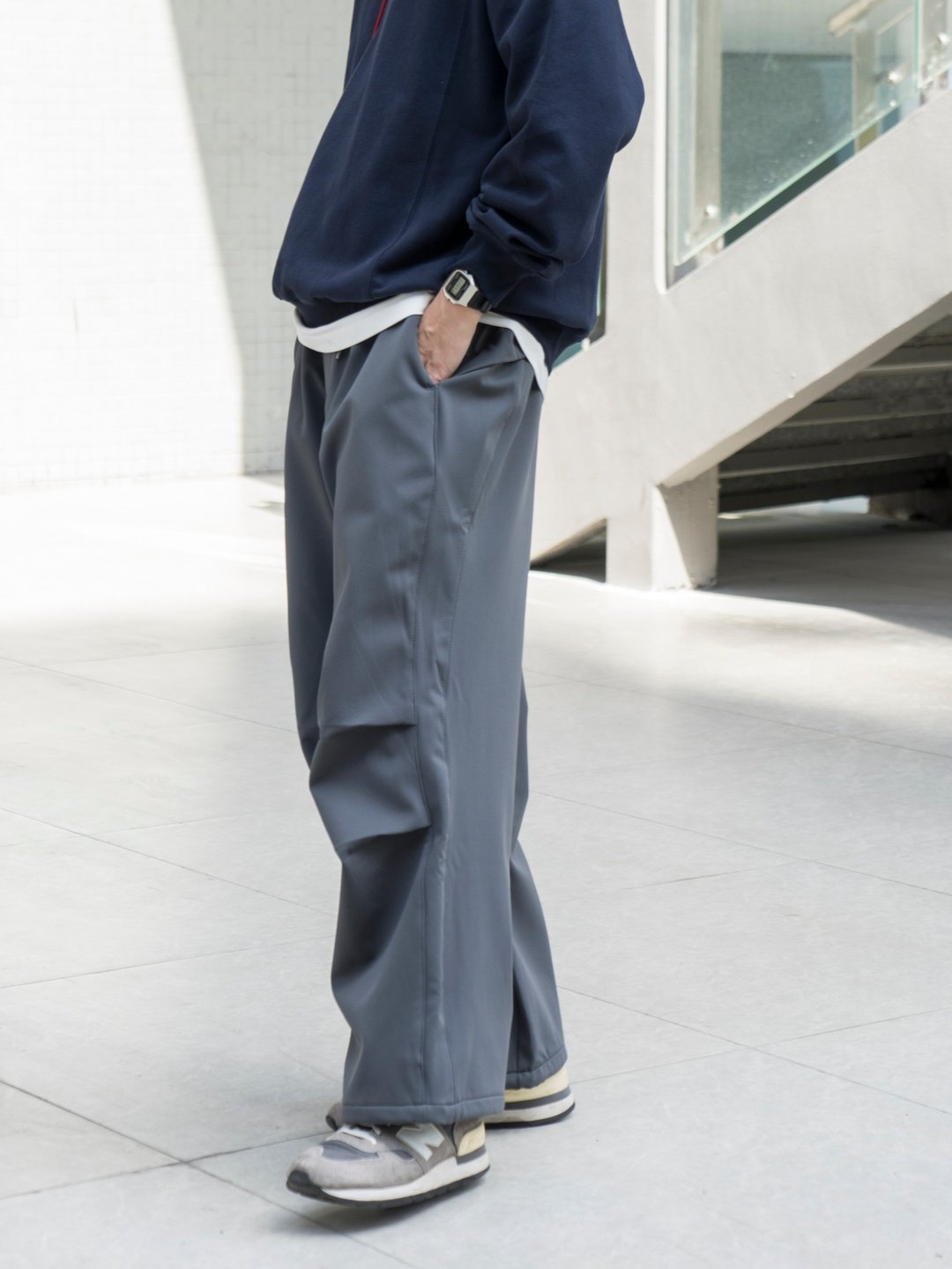 Pants 冬季加厚含絨軟殼褲 山系戶外防風寬鬆休閒百搭長褲Cityboy - 男士长裤 - 聚酯纤维 多色