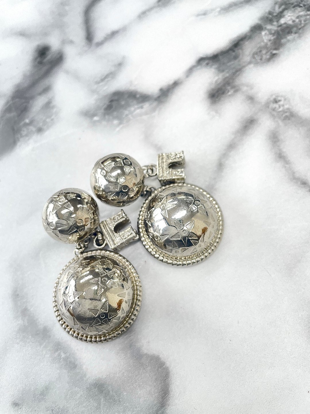 [ VintageShop solo ]CELINE Starball Arc de Triomphe Clip-On Silver Vintage Old Accessories 6xx4s8 - 耳环/耳夹 - 其他材质 银色