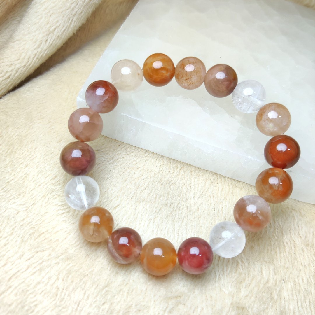 彩兔毛 Rutilated Quartz 手串 手链 天然水晶 11mm 11.5mm - 手链/手环 - 水晶 