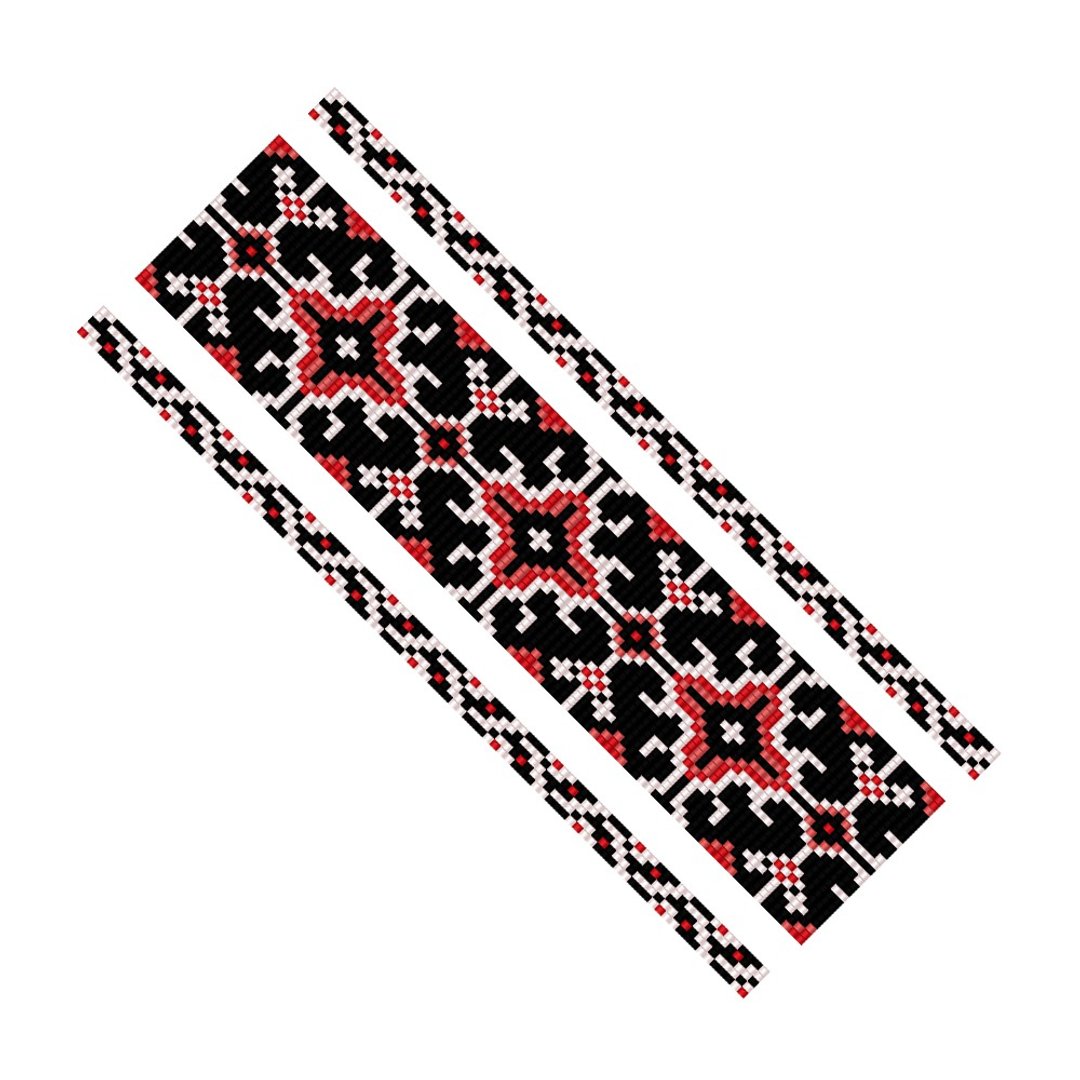 Bead loom bracelet pattern Beading delica Beadwork Cuff Beadweaving Floral PDF - 手工艺教程/工具书 - 其他材质 