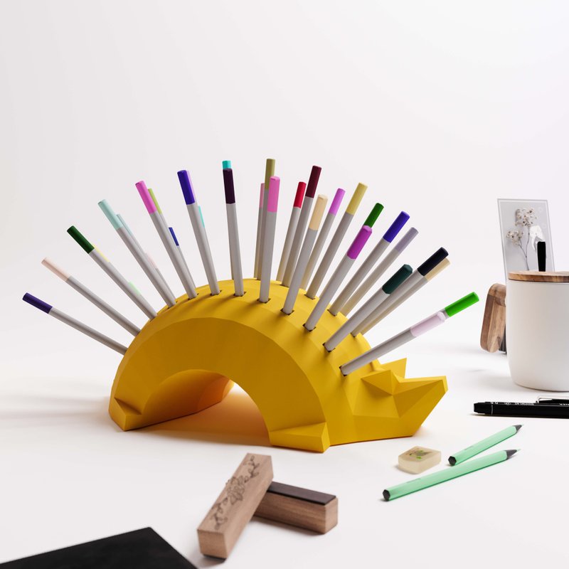 Hedgehog, desktop pencil and pen holder. Digital pdf instructions! - 其他数码商品 - 其他材质 