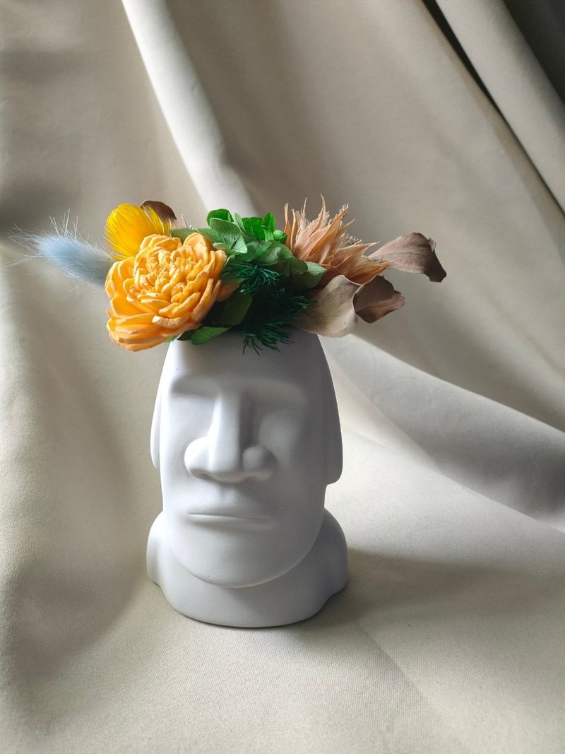 Sheer Whisper 絮语藏花 办公室疗愈系_摩艾扩香桌花 - 干燥花/捧花 - 植物．花 黄色