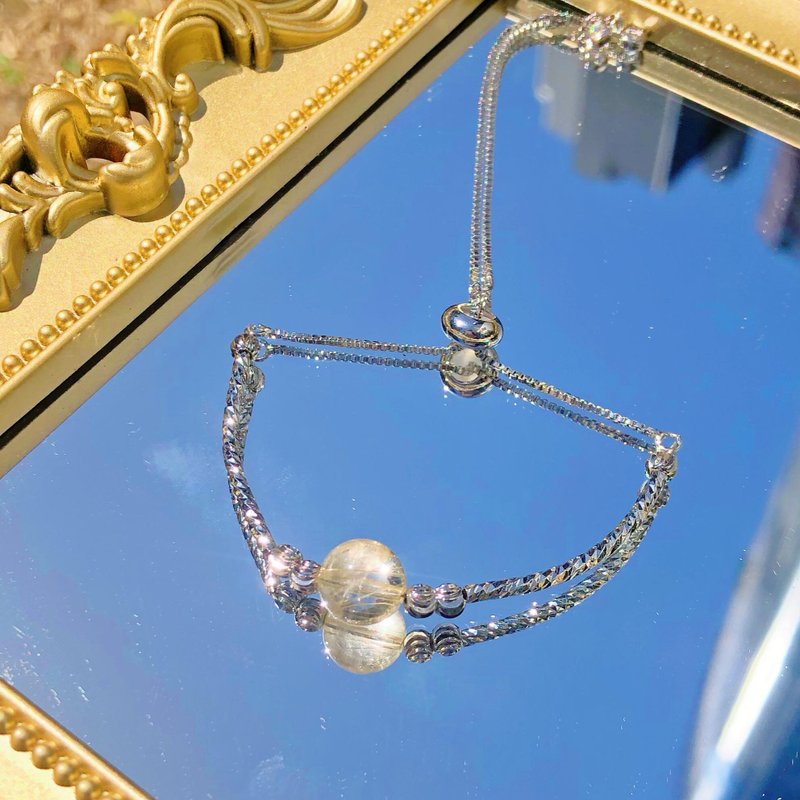 财运享通 助业绩 金钛晶 金发晶 跑数  金发晶 手链 天然石  财运 - 手链/手环 - 水晶 金色