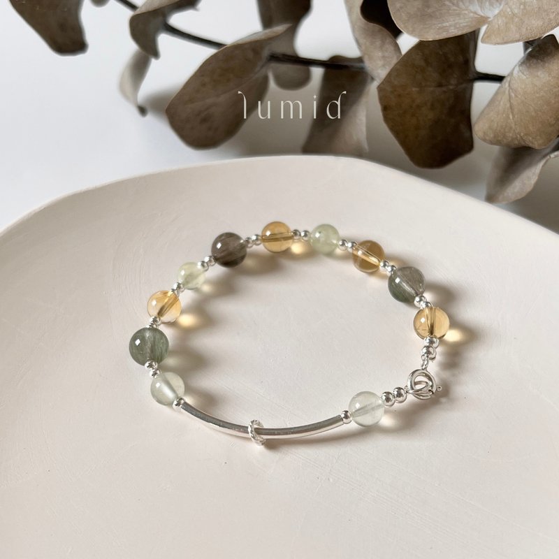 绿发晶 黄水晶 葡萄石 / 天然水晶手链 事业招财 开运手链 定制化 - 手链/手环 - 水晶 绿色