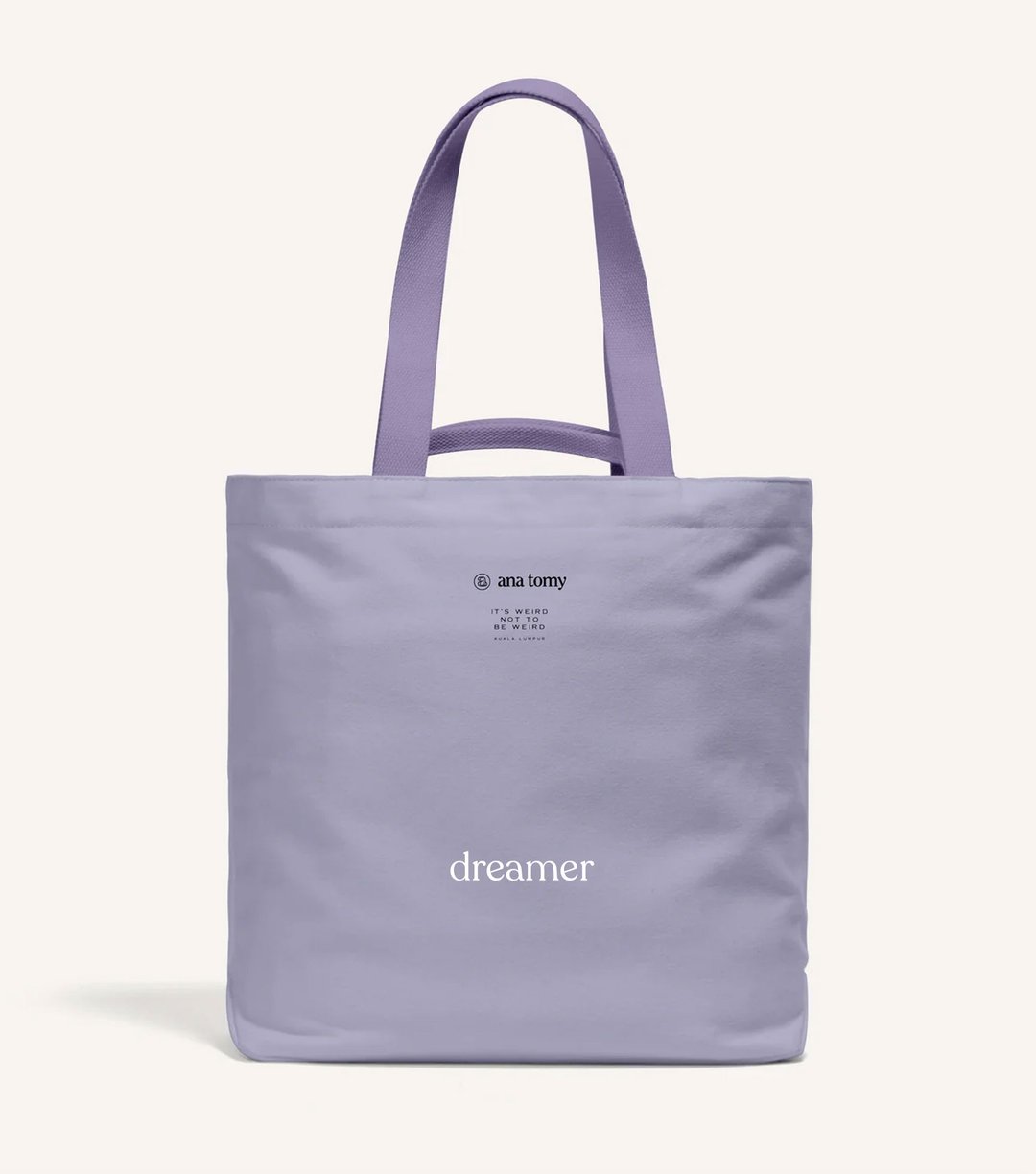 【定制化礼物】16盎司Book Tote 重磅帆布托特书袋淡紫 - 手提包/手提袋 - 棉 
