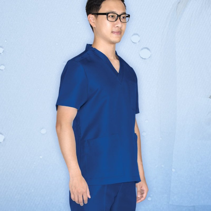 多色纳米抗菌手术服牙医服护士护理员短袖上衣医美诊所制服NM6115 - 男装上衣/T 恤 - 聚酯纤维 多色