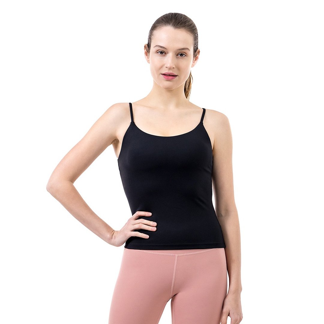 【NAMASTE】Sue 简约圆领上衣 - 黑 - 女装瑜珈服 - 尼龙 黑色