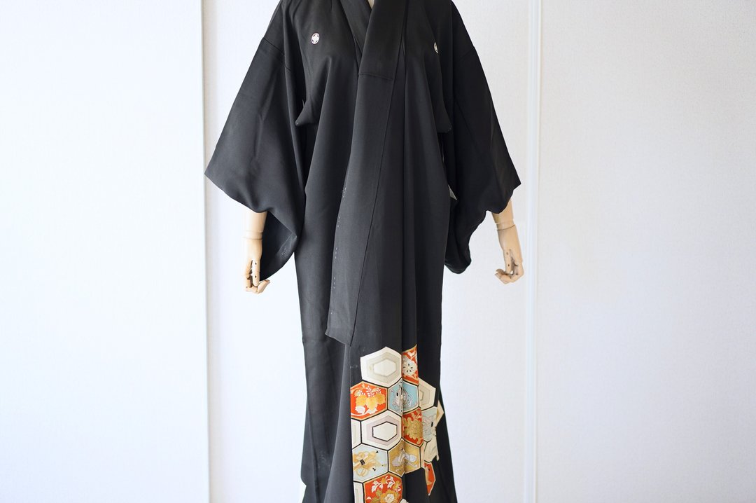 刺绣留袖和服、日式和服、和服洋装 /4622 - 晚装/礼服 - 丝．绢 黑色