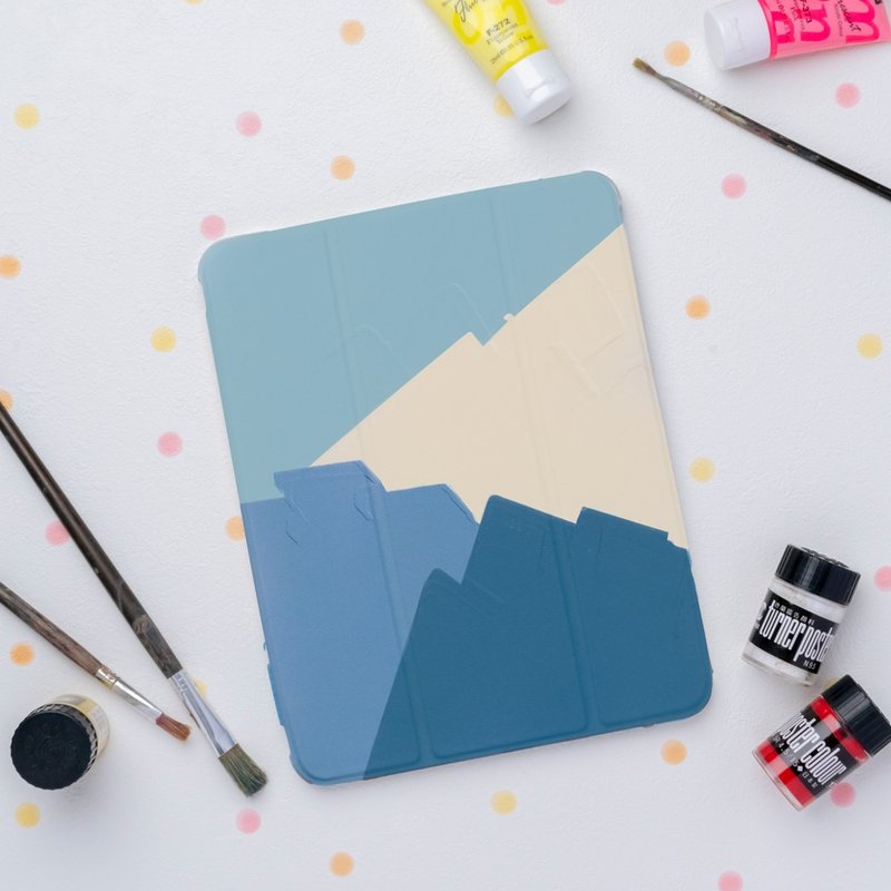 【限时出清】iPad 雾面气囊保护壳【油画青蓝色】左侧笔槽 - 平板/电脑保护壳 - 其他材质 蓝色