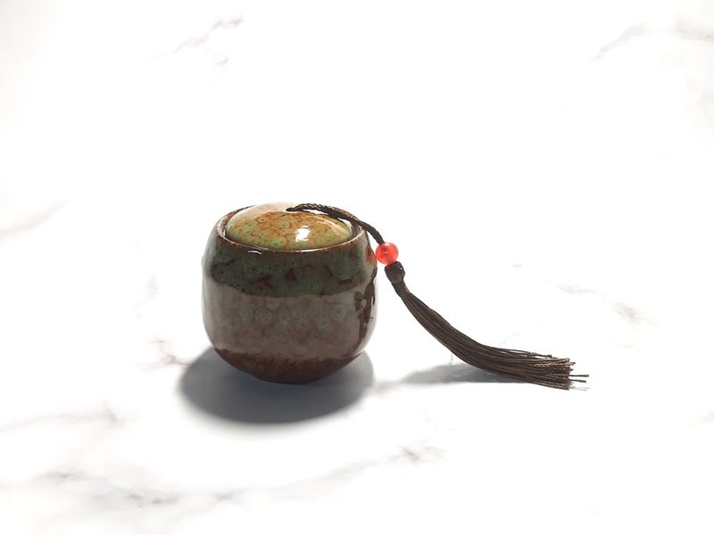 古风小陶罐 防潮盖 茶叶罐 置物罐 / 兰亭绿 - 其他 - 陶 绿色