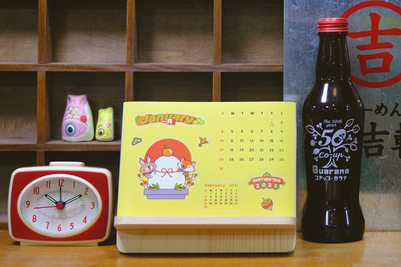 2021 A6座台月历贴纸 - 年历/台历 - 纸 多色