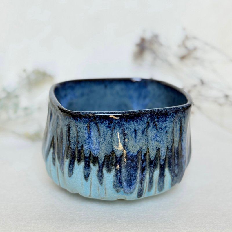 深海迷途。手工茶碗 抹茶碗 日式茶碗 茶道具 陶艺 新年礼物 - 茶具/茶杯 - 陶 蓝色