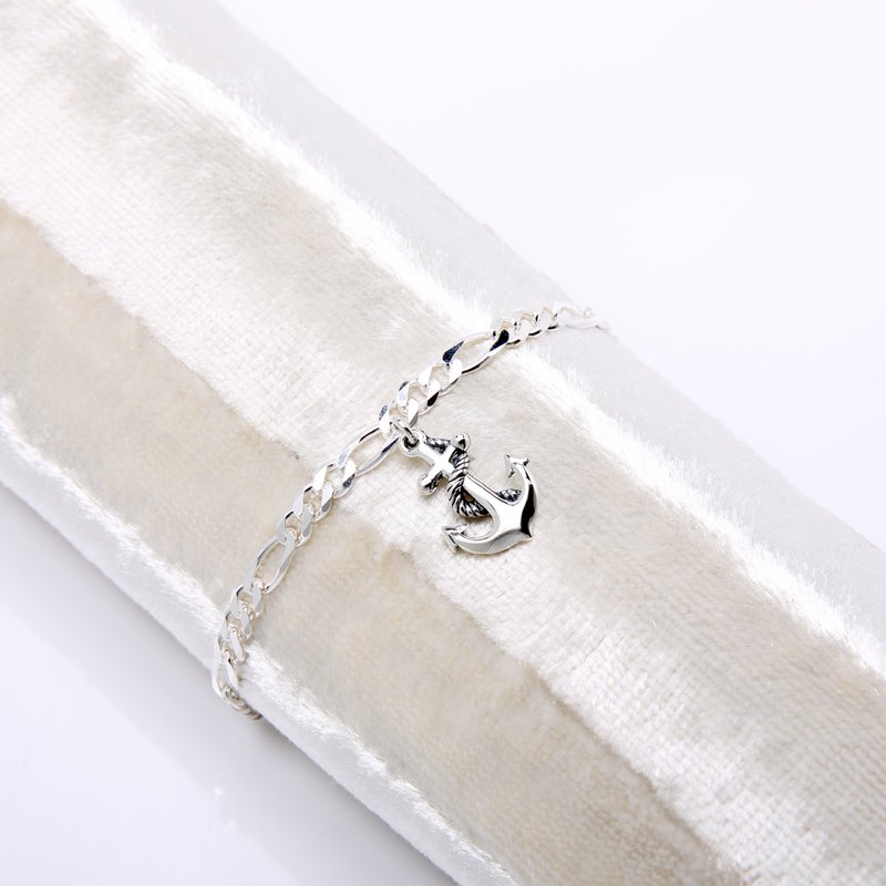 【Angel & Me】定情 绳结 船锚 (大) s925纯银手链 脚链 生日礼物 - 手链/手环 - 纯银 银色