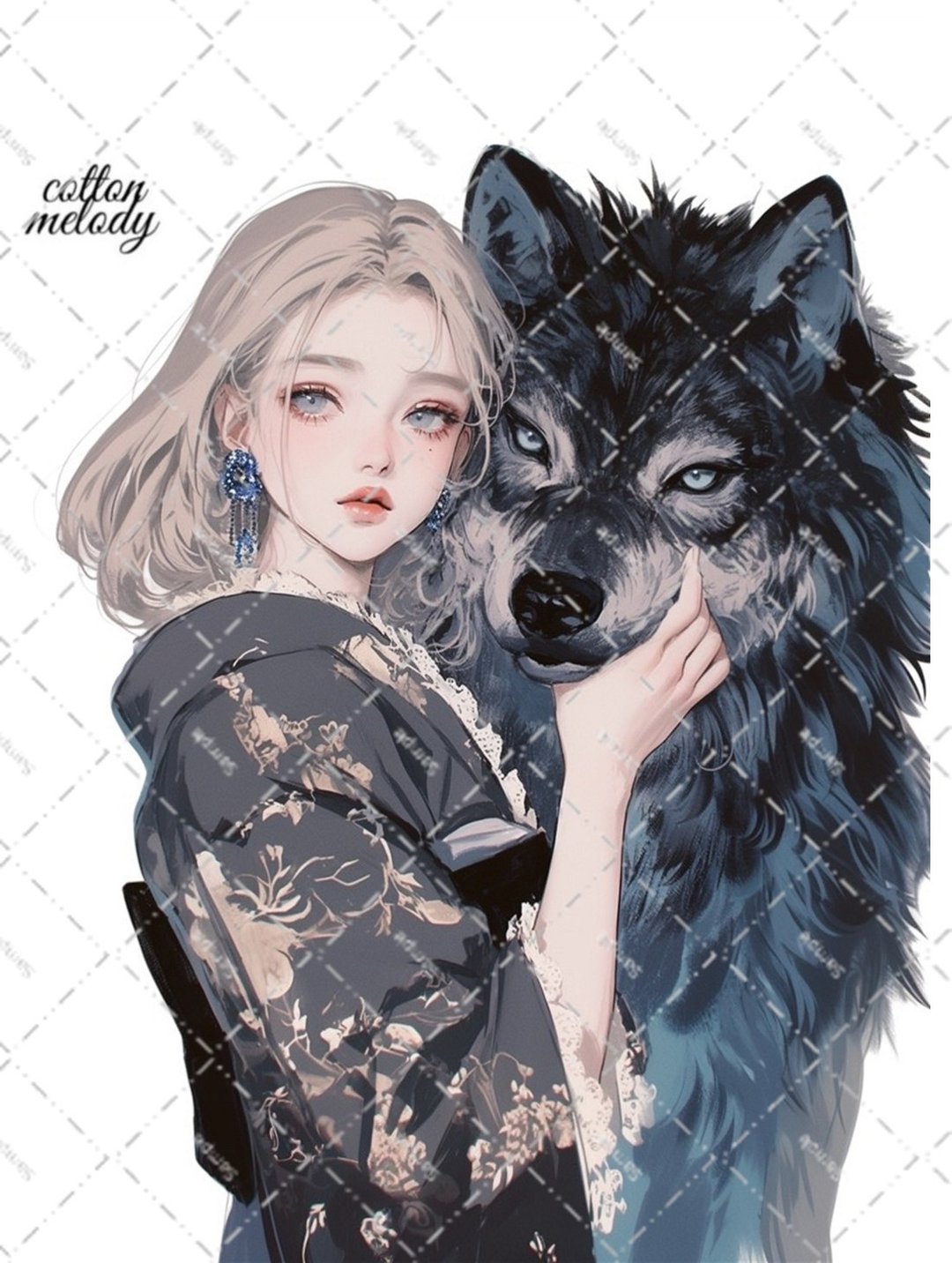 original sticker no.6410 人物贴纸 原创贴纸 人物贴纸 女孩贴纸 原创人物贴纸 - 贴纸 - 纸 