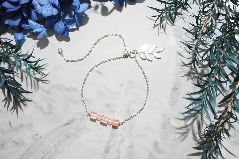 【西瓜果冻】天然石手链 - 手链/手环 - 其他金属 红色