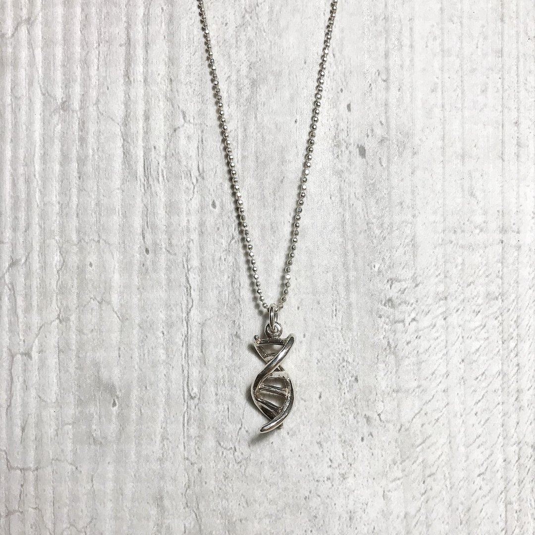 生命奥妙。DNA项链。925纯银。sterling silver - 项链 - 纯银 银色