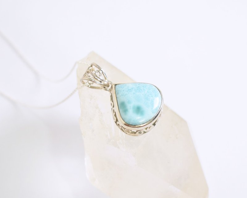 Larimar Pendant Top Silver925 - 项链 - 纯银 蓝色