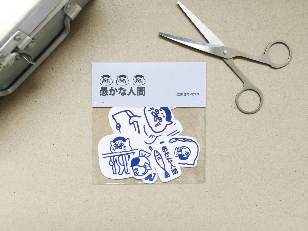 小蓝色贴纸-五郎日常 - 贴纸 - 纸 白色