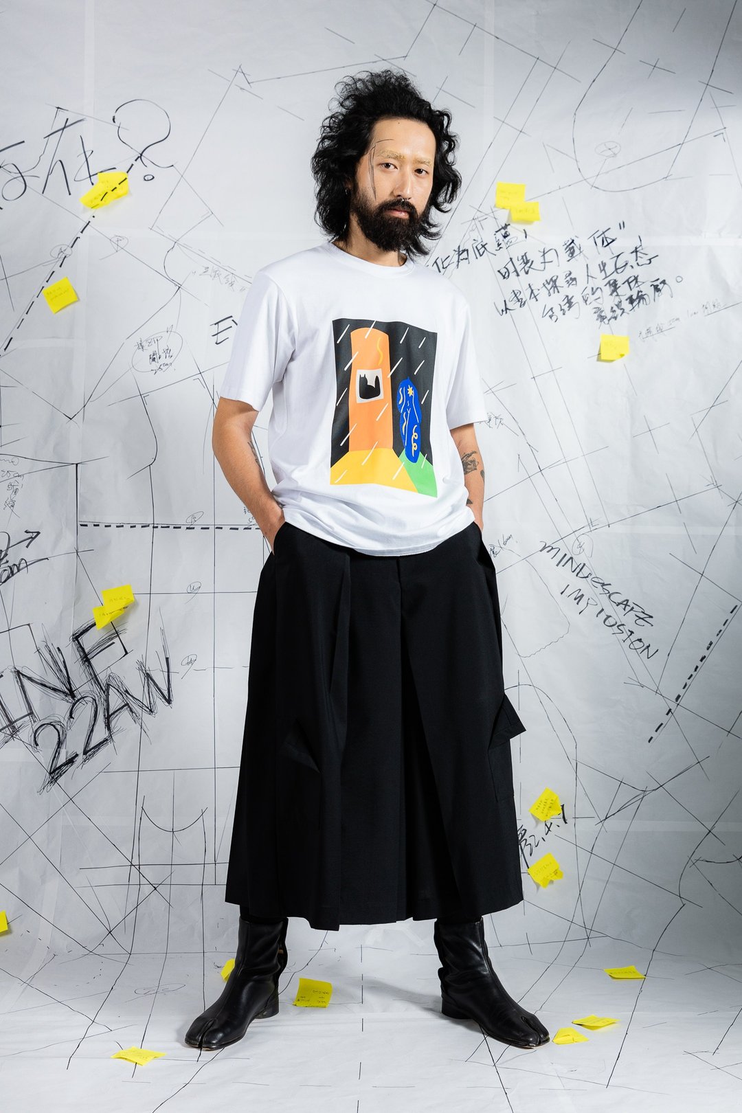 INF跨界联名T-SHIRT 寻猫启事 - 女装 T 恤 - 棉 白色