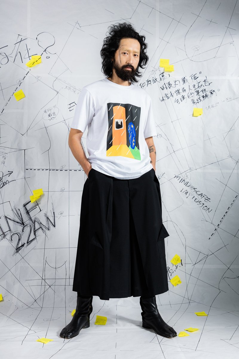 INF跨界联名T-SHIRT 寻猫启事 - 女装 T 恤 - 棉 白色