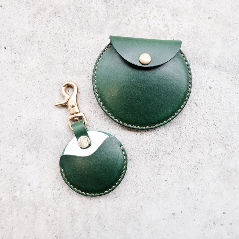 欧洲 真皮 绿 BUTTERO gogoro GOGORO 钥匙圈 钥匙皮套 可印英文名字与数字 B版/吉.co - 钥匙链/钥匙包 - 真皮 绿色