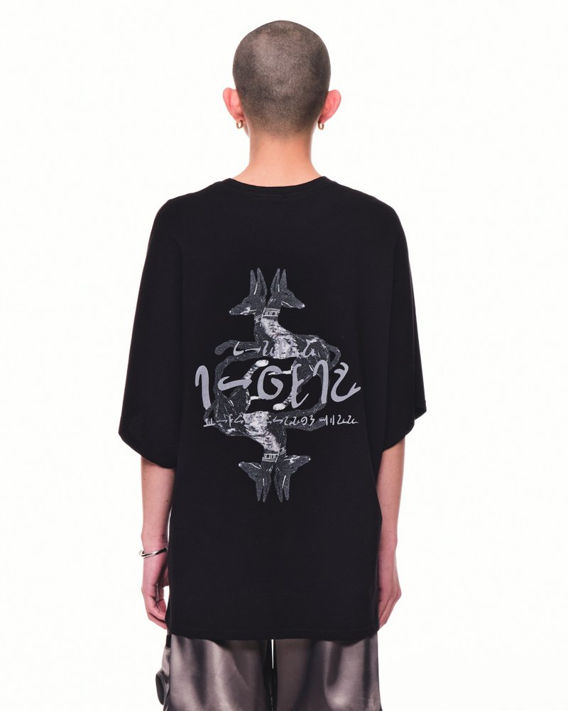 Wide Anubis Tee - 男装上衣/T 恤 - 棉．麻 黑色
