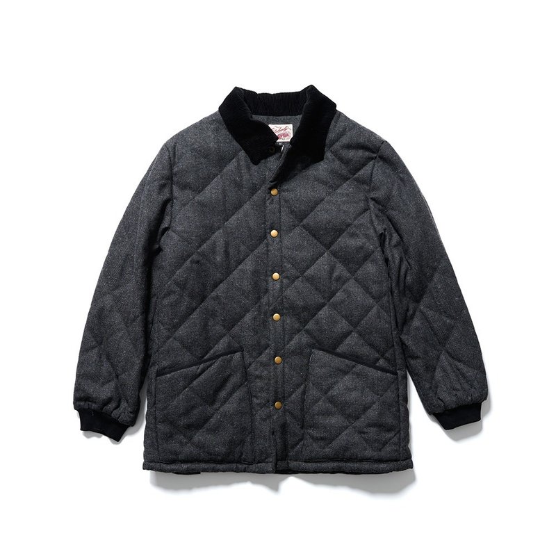 Quilted Hunting Jacket - 深灰 Dark Gray - 男装外套 - 聚酯纤维 